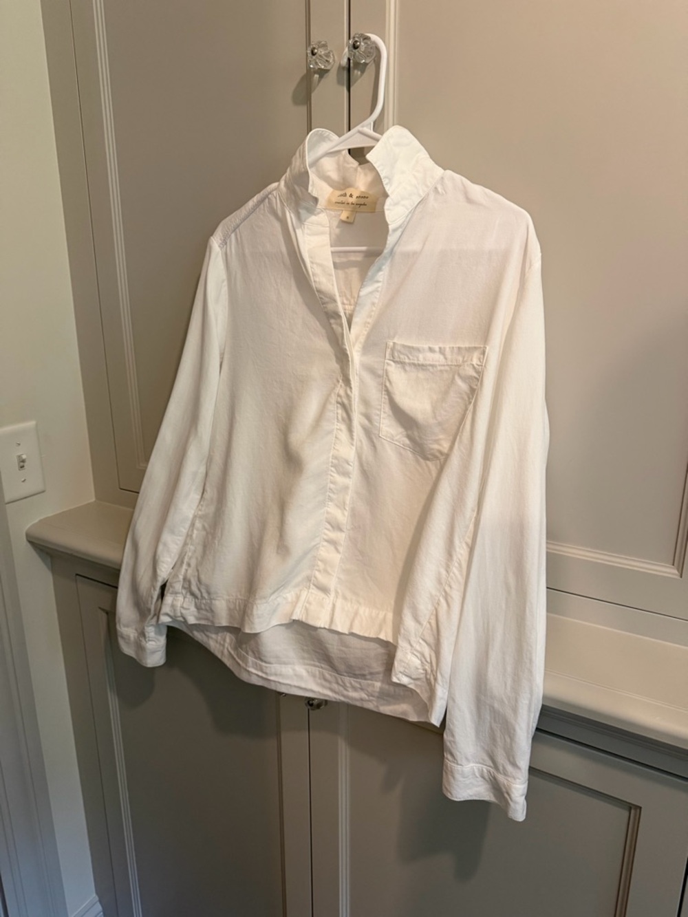 Classic Long Sleeve White Button-Up Shirt